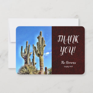 Rustic Southwest Saguaro Cactus Bröllop Tack Kort