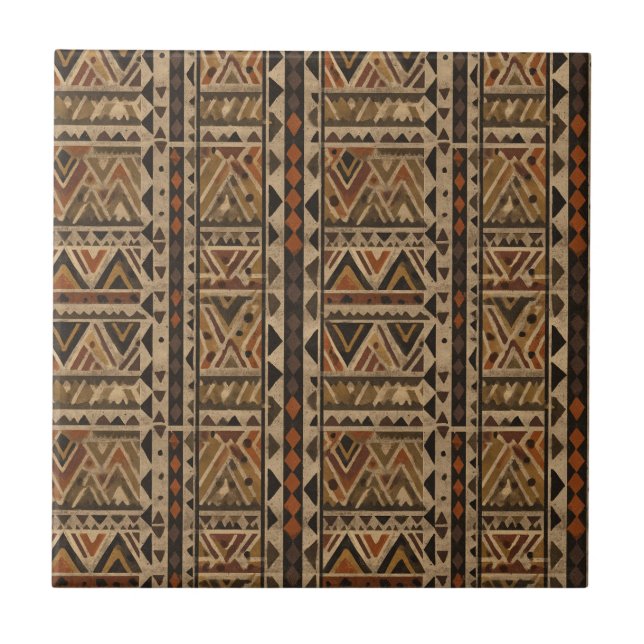 Rustic Southwestern Stripe Pattern (2) Kakelplatta (Framsidan)