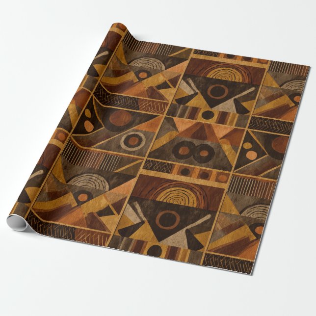 Rustic Southwestern Stripe Pattern (4) Presentpapper (Utrullad)