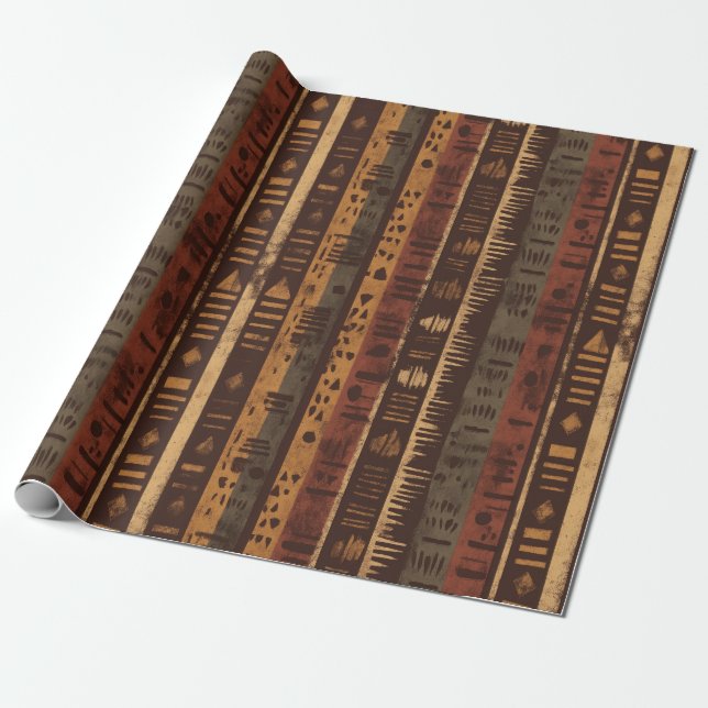 Rustic Southwestern Stripe Pattern (5) Presentpapper (Utrullad)