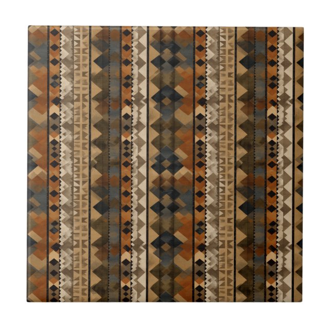 Rustic Southwestern Stripe Pattern (6) Kakelplatta (Framsidan)