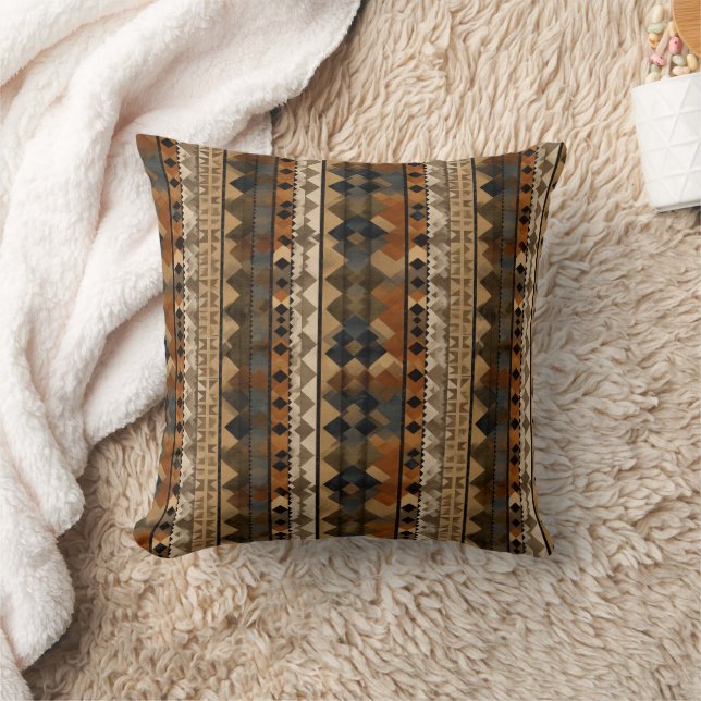 Rustic Southwestern Stripe Pattern (6) Kudde (Filt)