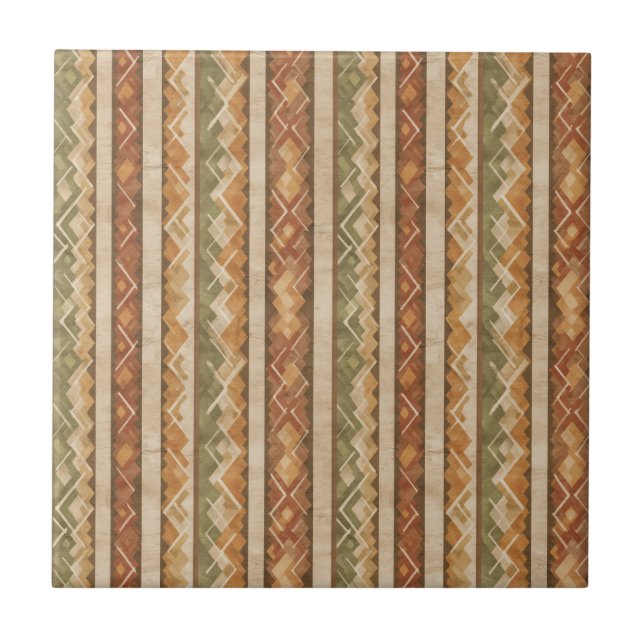 Rustic Southwestern Stripe Pattern (7) Kakelplatta (Framsidan)