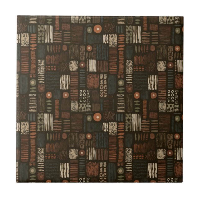 Rustic Southwestern Stripe Pattern (8) Kakelplatta (Framsidan)