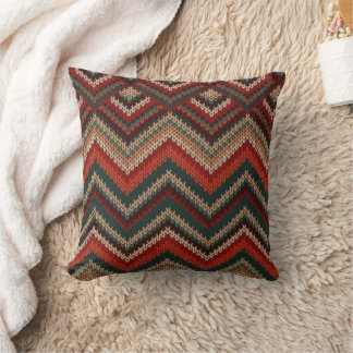 Rustic Southwestern Zigzag Throw Pillow Kudde