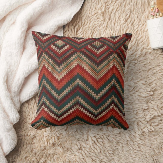 Rustic Southwestern Zigzag Throw Pillow Kudde (Filt)
