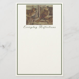 Rustic Sparrow-Anteckningsblock - naturinspirerad Brevpapper