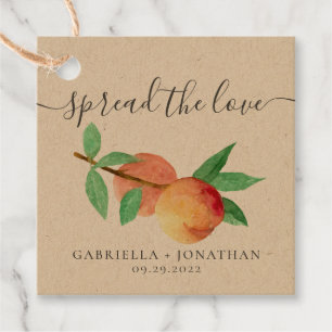 Rustic sprider Kärlek Peach Sylt Kraft Pappert Gåvor Etiketter