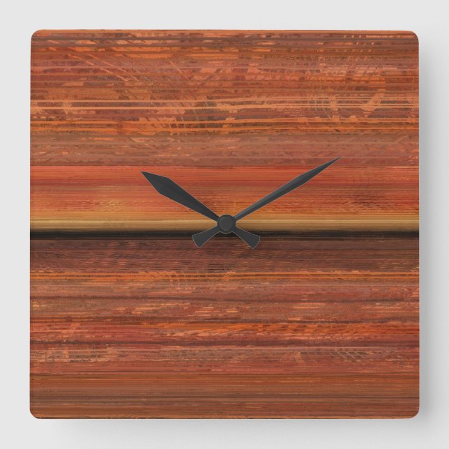 Rustic Square Wall Clock Fyrkantig Klocka (Framsida)