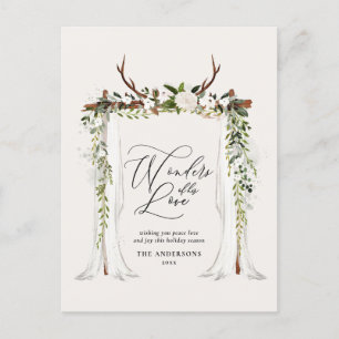 Rustic stag foliage helgdag fotochristsmas inbjudan vykort