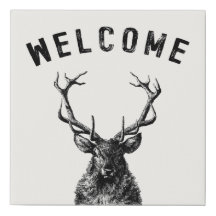 Rustic Stag Hjort Elk Välkommen