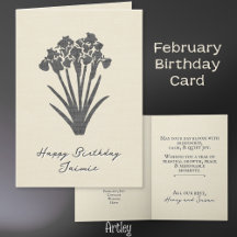 Rustic Stamped Iris februari Birth Flower Linen