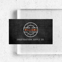 Rustic Stamped Logotyp på Black Wood Construction