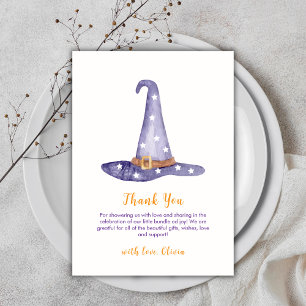 Rustic Star Little Boo Witch Hat Baby Shower Tack Kort