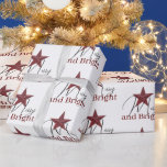 Rustic Star Merry & Bright Presentpapper<br><div class="desc">Rustic Star Merry & Bright</div>