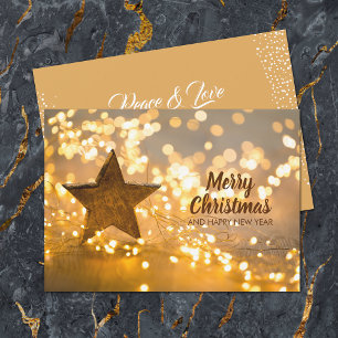 Rustic Star och julgranen Ljus Julkort