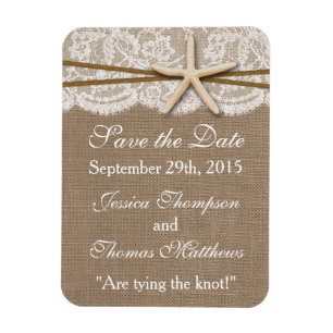 Rustic Starfish Beach Wedding Collection Magnet