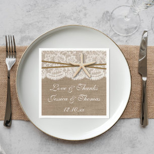 Rustic Starfish Beach Wedding Collection Pappersservett