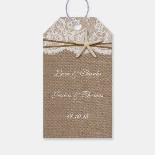 Rustic Starfish Beach Wedding Collection Presentetikett