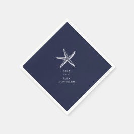 Rustic Starfish Blue Beach Wedding Pappersservett