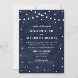 Rustic Starry Night String Ljus Bröllop Inbjudningar