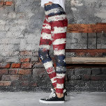 Rustic Stars & Rand Patriotic Leggings<br><div class="desc">Visa ert patriotiska pride med dessa Old glory inspirerade lagar.</div>