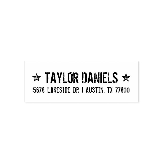 Rustic Stars Returadress Frimärke Självfärgande Stämpel (Design)