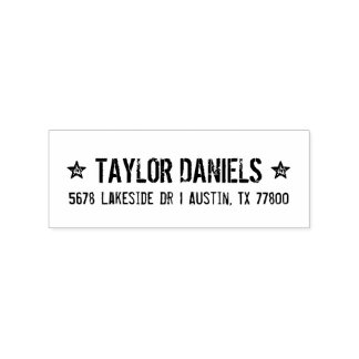 Rustic Stars Returadress Frimärke Stämpel