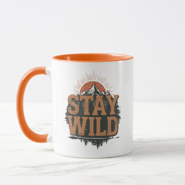 Rustic Stay Wild Hiking Graphic Mugg (Vänster)