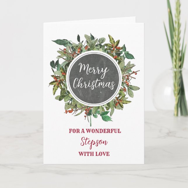 Rustic Stepson God jul Kort (Framsida)