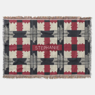 Rustic Sticka Snowflake Play - Mysigt Winter Boho Filt