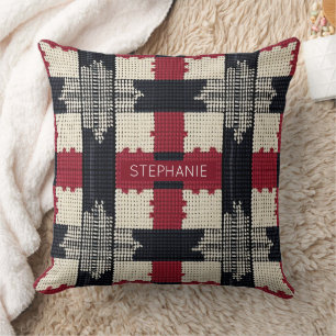 Rustic Sticka Snowflake Play - Mysigt Winter Boho Kudde