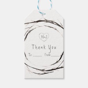 Rustic Sticks Twigs Grenar Anpassningsbar för andn Presentetikett