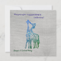 Rustic Stil Valentine-inbjudan med Giraffes