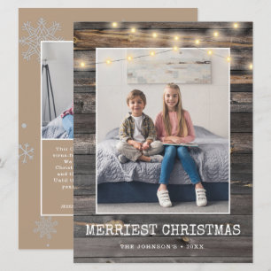 Rustic Sting Ljus Merriest jul 2 Foton Julkort