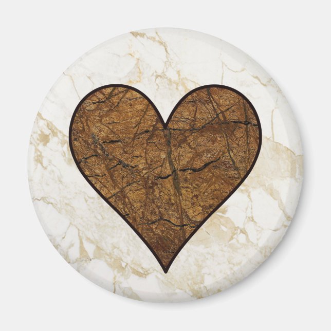 Rustic Stone Heart Magnet (Framsidan)