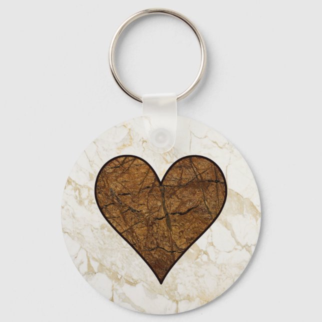 Rustic Stone Heart Nyckelring (Framsida)
