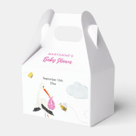 Rustic Stork med Bee & Butterfly Girl Baby Shower Presentaskar