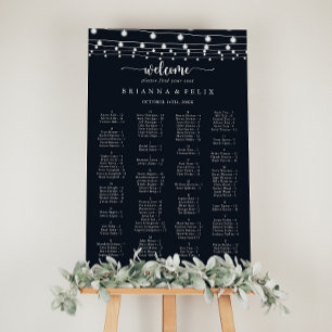 Rustic String Ljus Alfabetiskt sittningsschema Poster