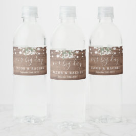Rustic String Ljus Babyns andedräkt Bröllop Vattenflaskor Etikett