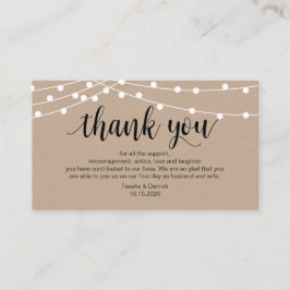 Rustic String Ljus, Black, Bröllop Tack Tilläggskort