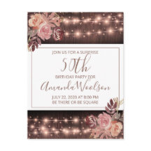 Rustic String Ljus-Blommigtar med 50:e Födelsedags