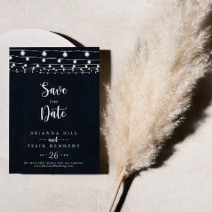 Rustic String Ljus Bröllop spara datum Datumet