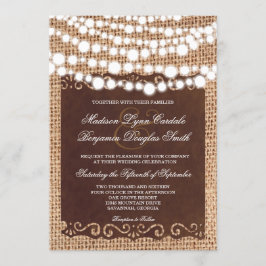 Rustic String Ljus Burlap-inbjudningar Inbjudningar