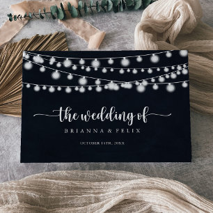 Rustic String Ljus Calligraphy Bröllop Gästböcker