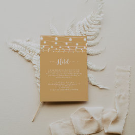 Rustic String Ljus Calligraphy Gult Hotel Tilläggskort