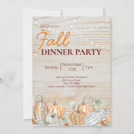 Rustic String Ljus Fall Pumpkin Dinner Party Inbjudningar