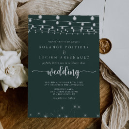 Rustic String Ljus Grönt Bröllop Inbjudningar