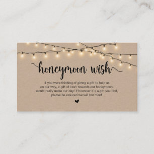 Rustic String Ljus, Kraft, Honeymoon Wish Tilläggskort