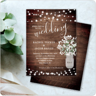 Rustic String Ljus Mason Burk budget Bröllop efter Vykort